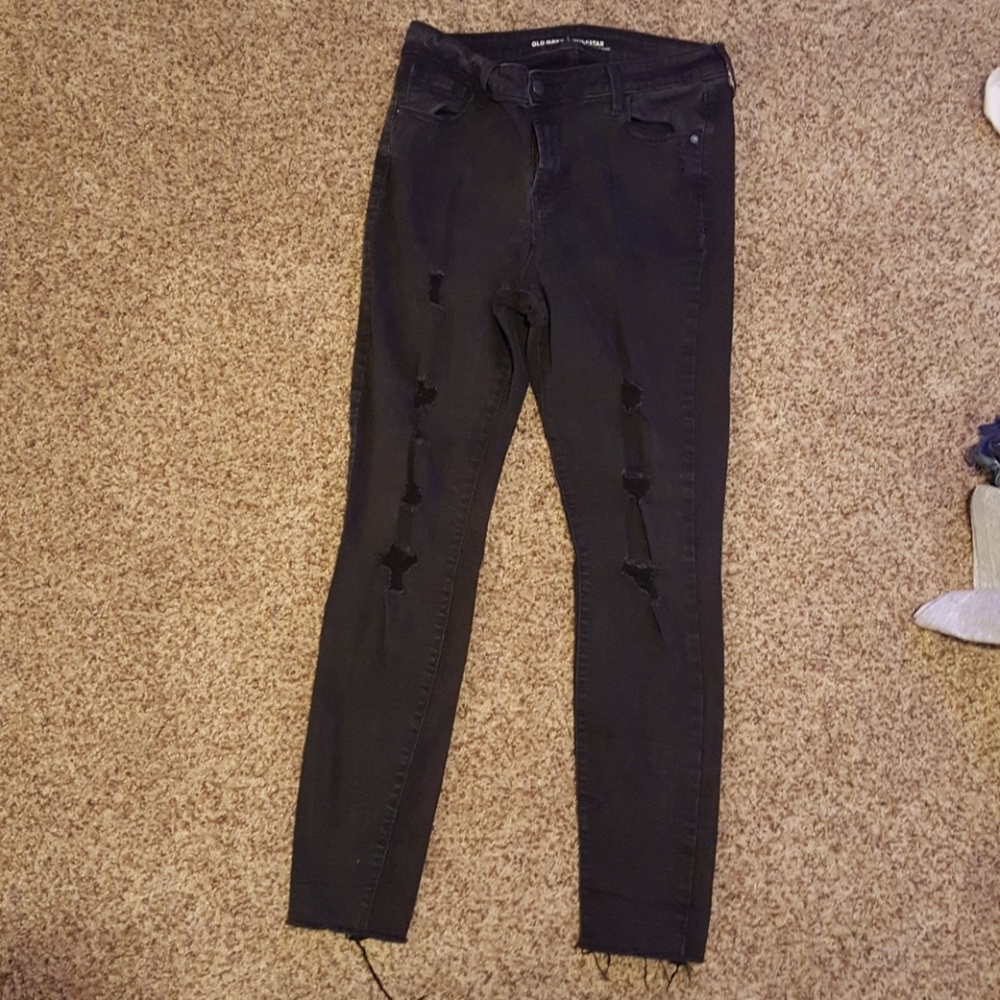 OldNavy distressed black rockstar jeans